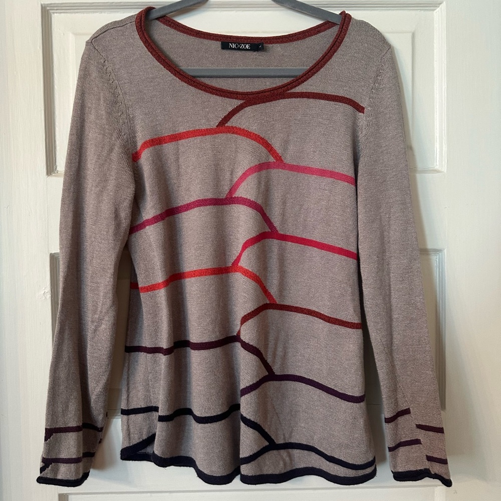 Nic + Zoe Women's Multicolor Striped Top
